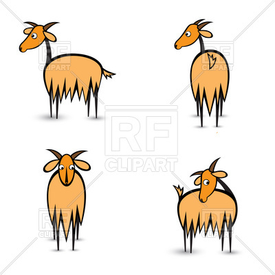 400x400 Standing Goat Royalty Free Vector Clip Art Image