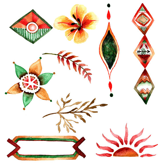 570x570 Boho Pattern Clipart, Border Clipart, Indian Clipart, Bohemian