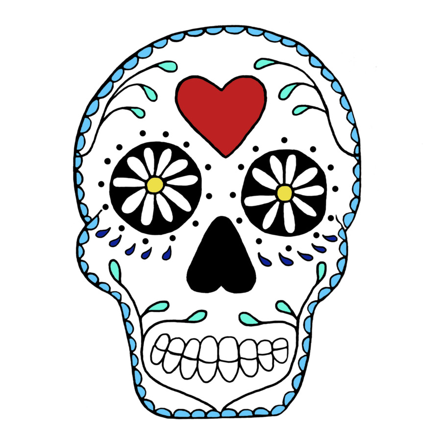 900x900 Calavera Skull Drawing Clip Art