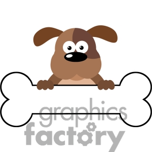 300x300 Clipart Dog Holding Bone Sign