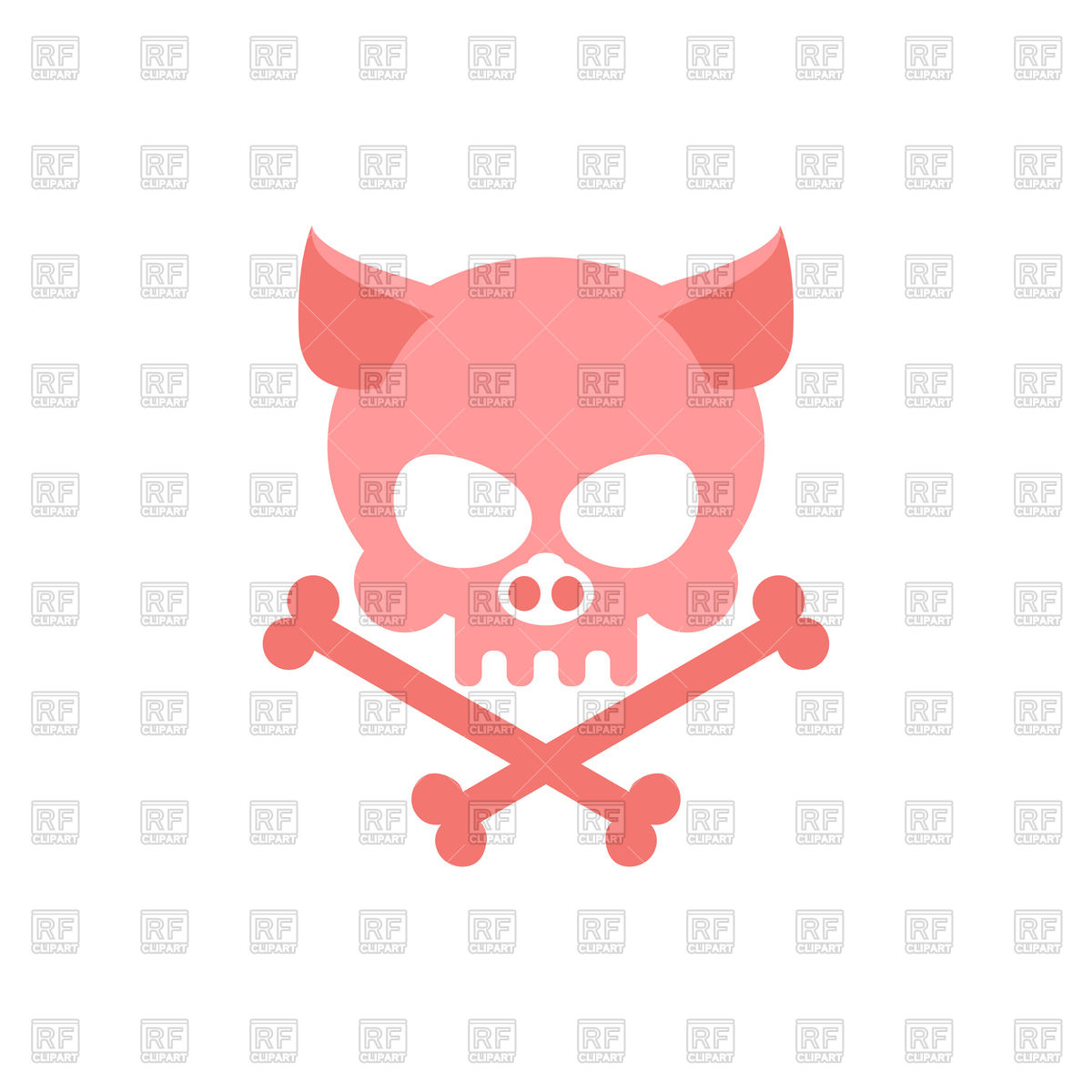 1200x1200 Pig Skull With Bones Royalty Free Vector Clip Art Image