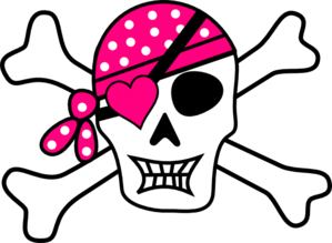 299x219 Pink Pirate Cross Bones Clip Art