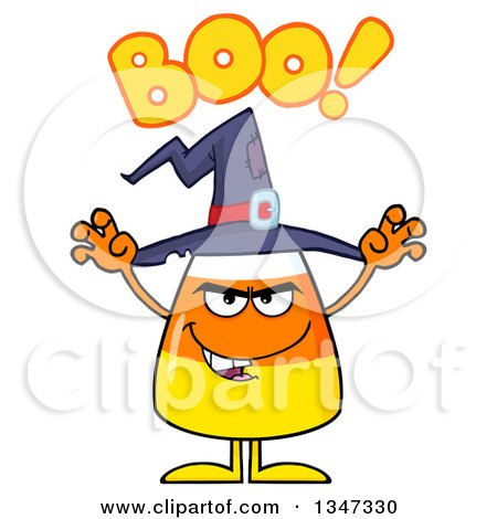 450x470 Clipart Of Cartoon Halloween Candy Corn Character Wearing