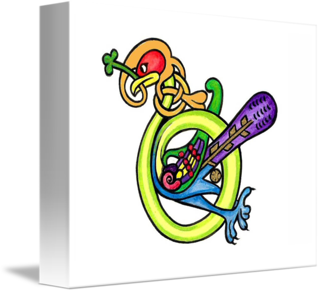 650x593 Celtic B From Book Of Kells, Decorative Letter. By Frances Gillotti