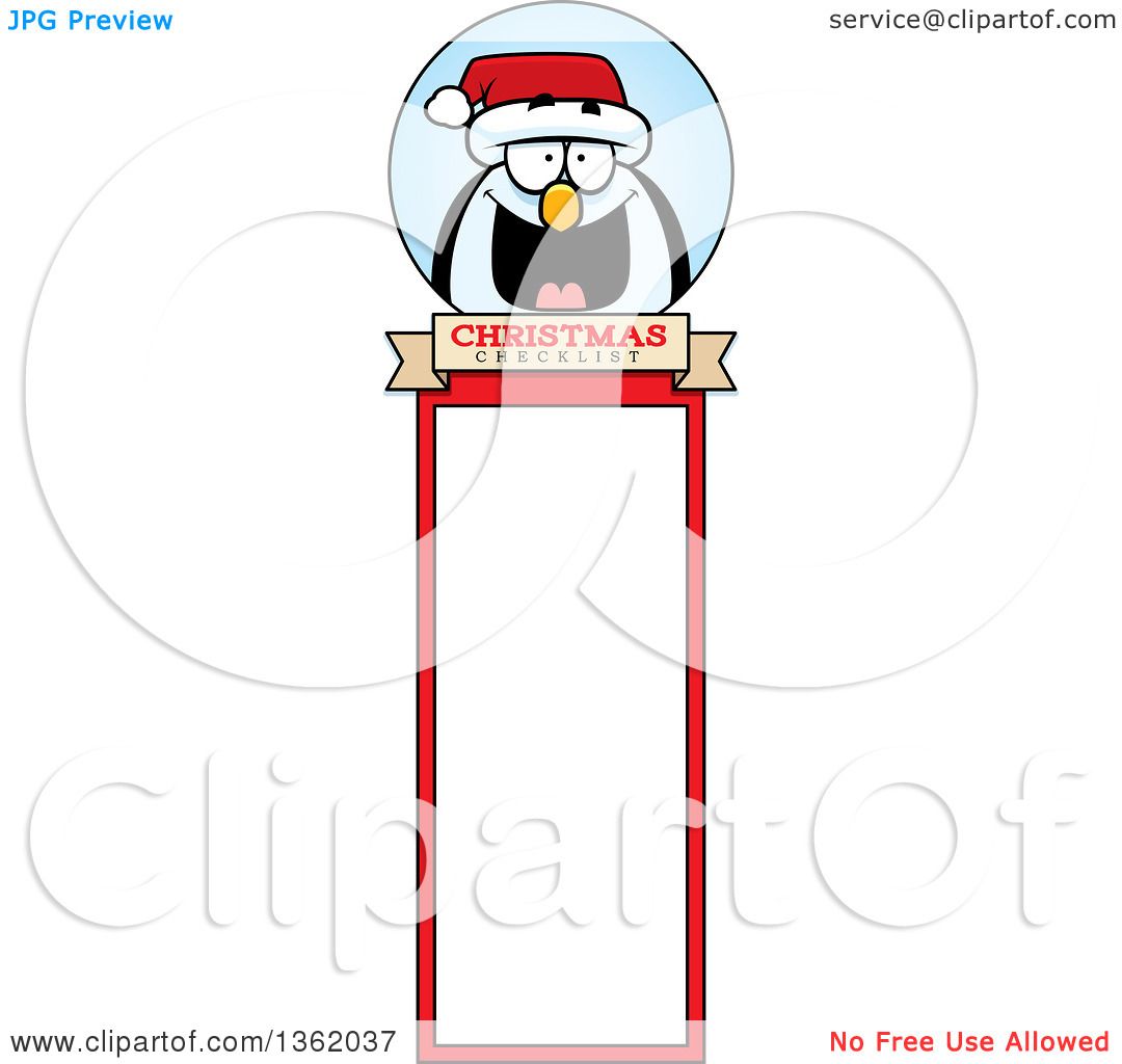 1080x1024 Clipart Of A Penguin Christmas Bookmark Design