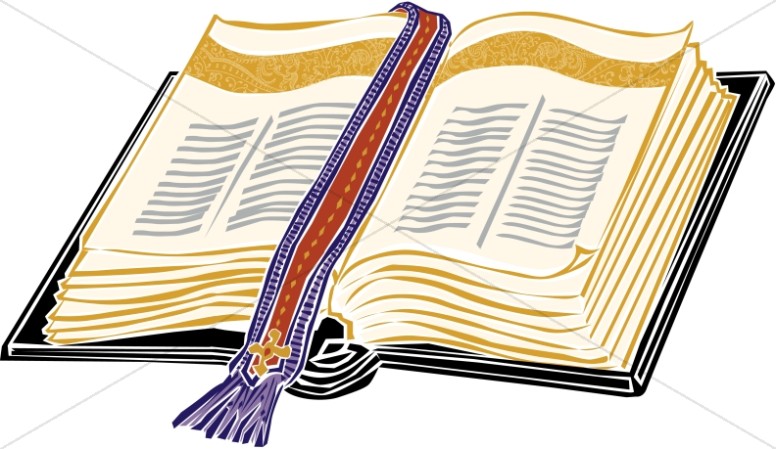 776x449 Gold Bible With Elegant Bookmark Bible Clipart