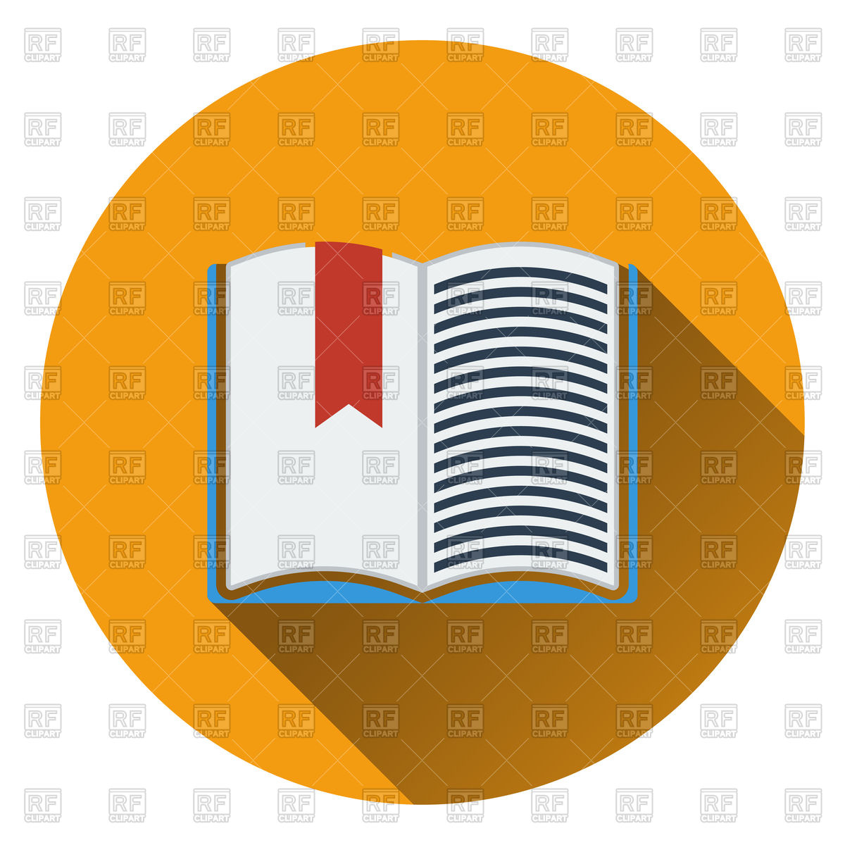 1200x1200 Open Book With Bookmark Icon Royalty Free Vector Clip Art Image