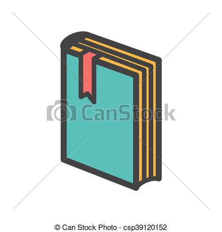 450x470 Standing Book With Bookmark Icon. Vector Illustration Clipart