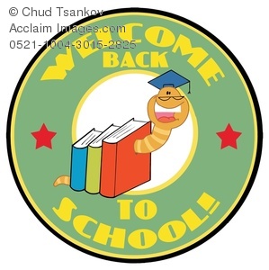 299x300 Clipart Image Of A Welcome Back To School Bookworm
