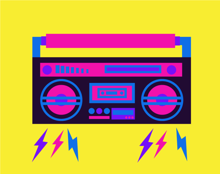 741x589 Eighties 80's Music Clipart, Music Clipart, Neon Color Clipart