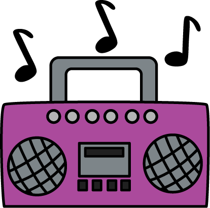 414x410 Purple Boombox Clip Art