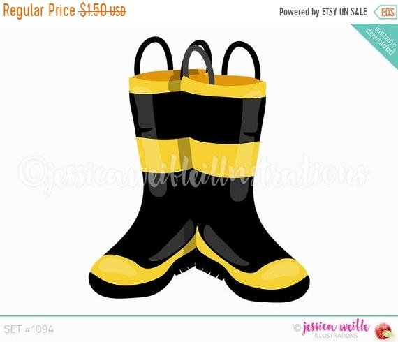 570x490 On Sale Instant Download Firefighter Boots Clip Art, Cute Digital