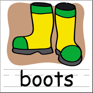 304x304 Clip Art Basic Words Boots Color Labeled