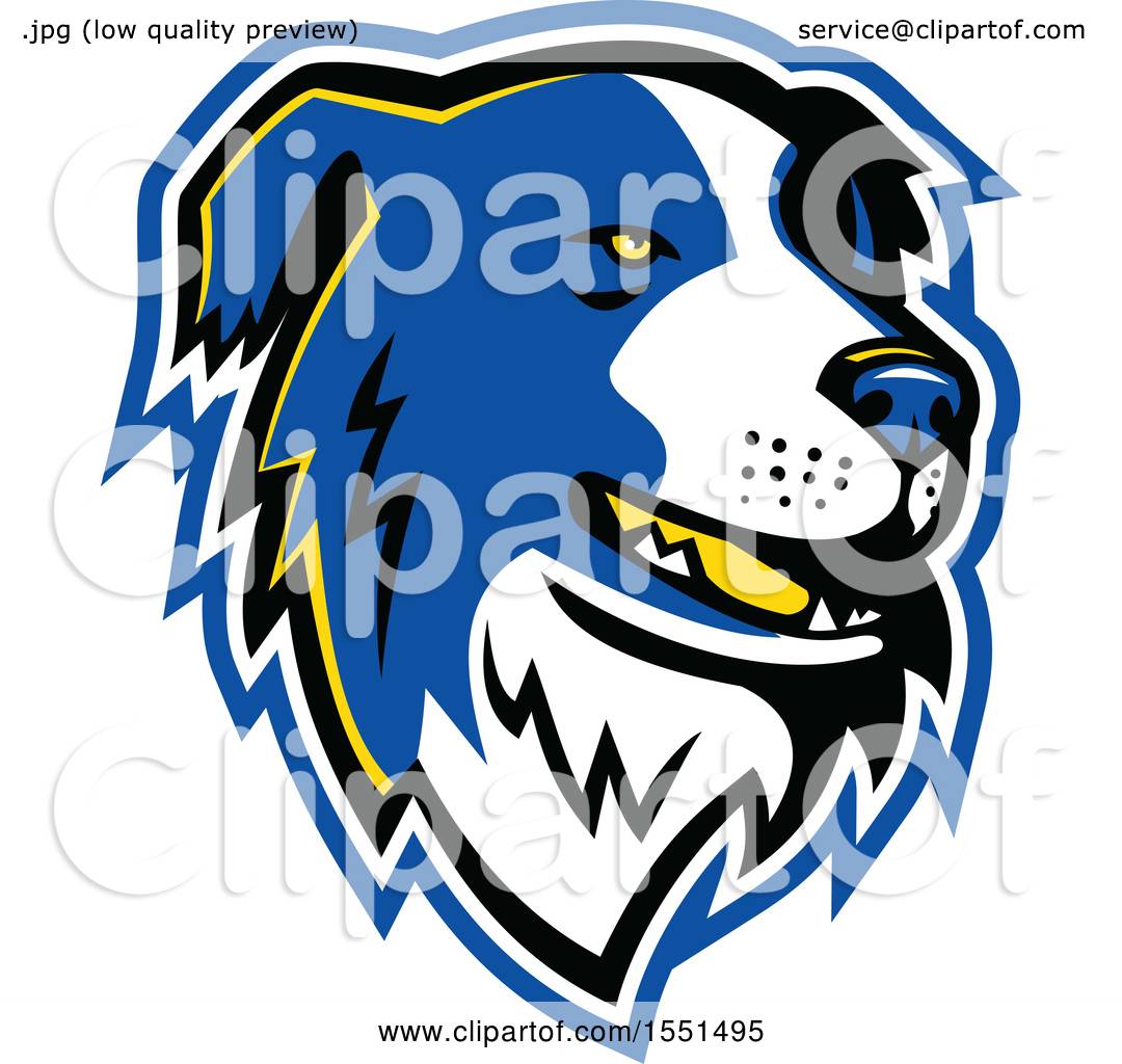 1080x1024 Clipart Of A Blue Border Collie Dog Mascot Head