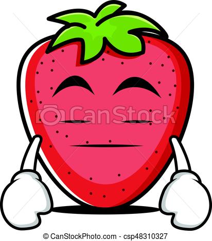 412x470 Bored Strawberry Cartoon Character Collection Vector Art Vector