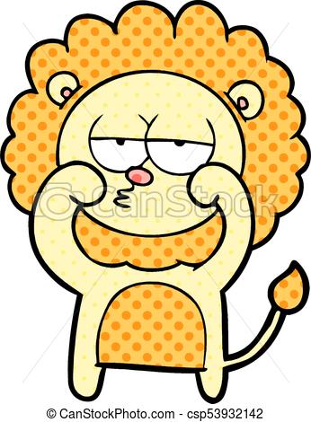 346x470 Cartoon Bored Lion Eps Vector