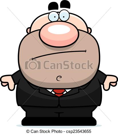 413x470 Cartoon Businessman Bored. A Cartoon Illustration Of A Clipart