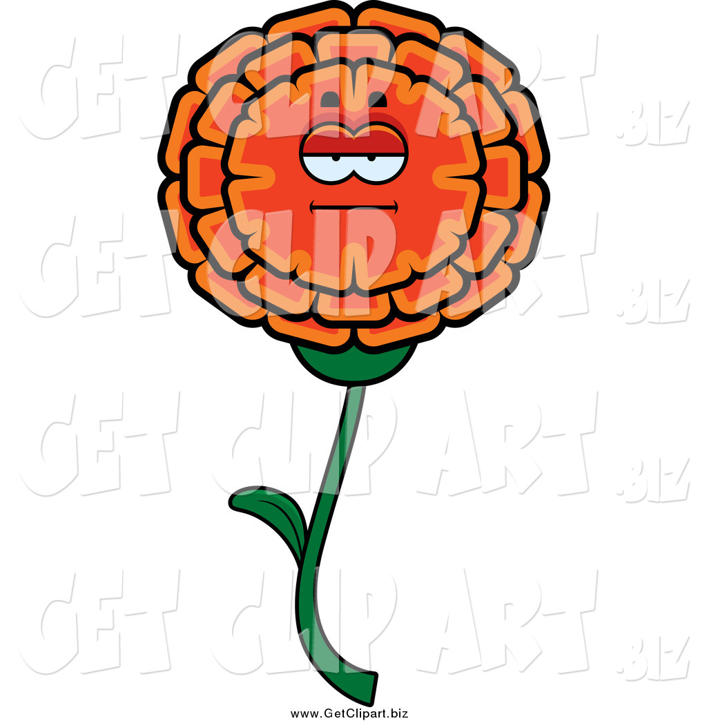 1024x1044 Clip Art Of A Bored Orange Marigold Flower Character By Cory