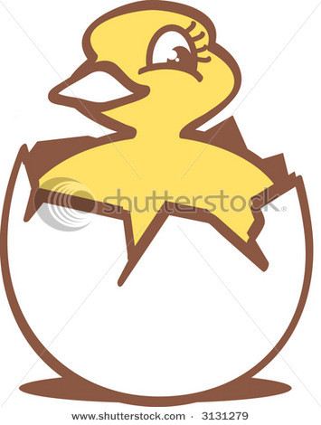 355x470 Vector Cartoon Clip Art Illustration Showing A Baby Chick Hatching