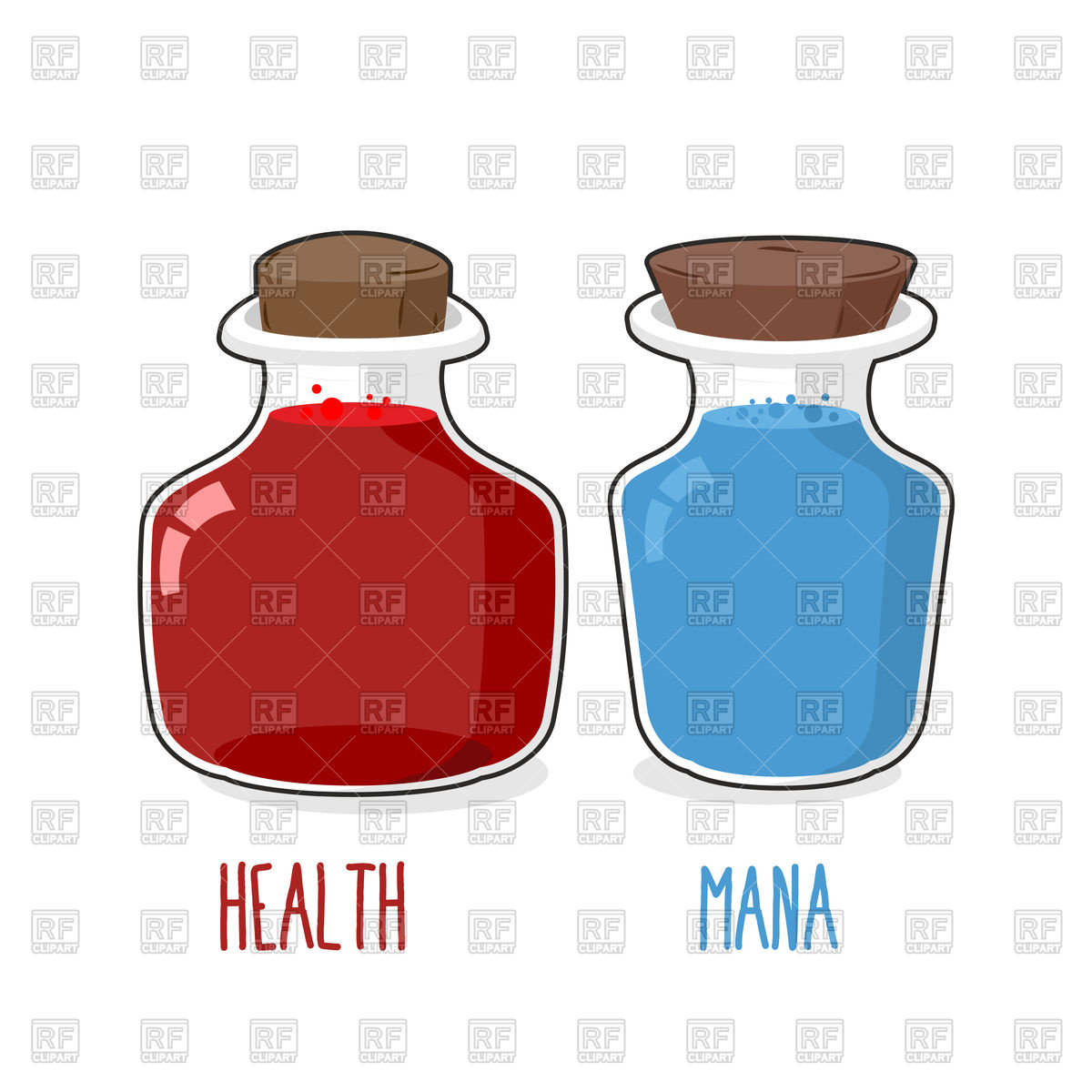 1200x1200 Magic Bottle With Health And Mana Royalty Free Vector Clip Art