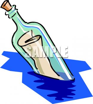 312x350 Message In A Bottle Floating In The Ocean