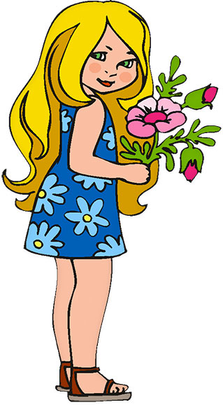 319x578 Clipart Girl With Flowers Holding Valentine S Day Clip Art