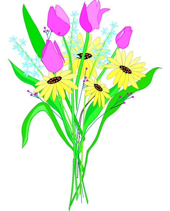 550x680 Bouquet Of Flowers Clip Art Bouquet Clipart Flower Png Pencil