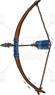 232x400 Carelessly Painted Wooden Children Bow And Arrow Isolated On White