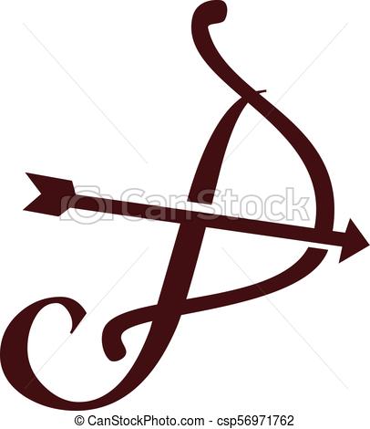 406x470 Letter P Bow Arrow Clip Art Vector