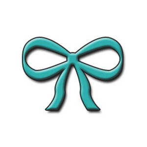 300x300 Free Clipart Illustration Of A Turquoise 3d Bow