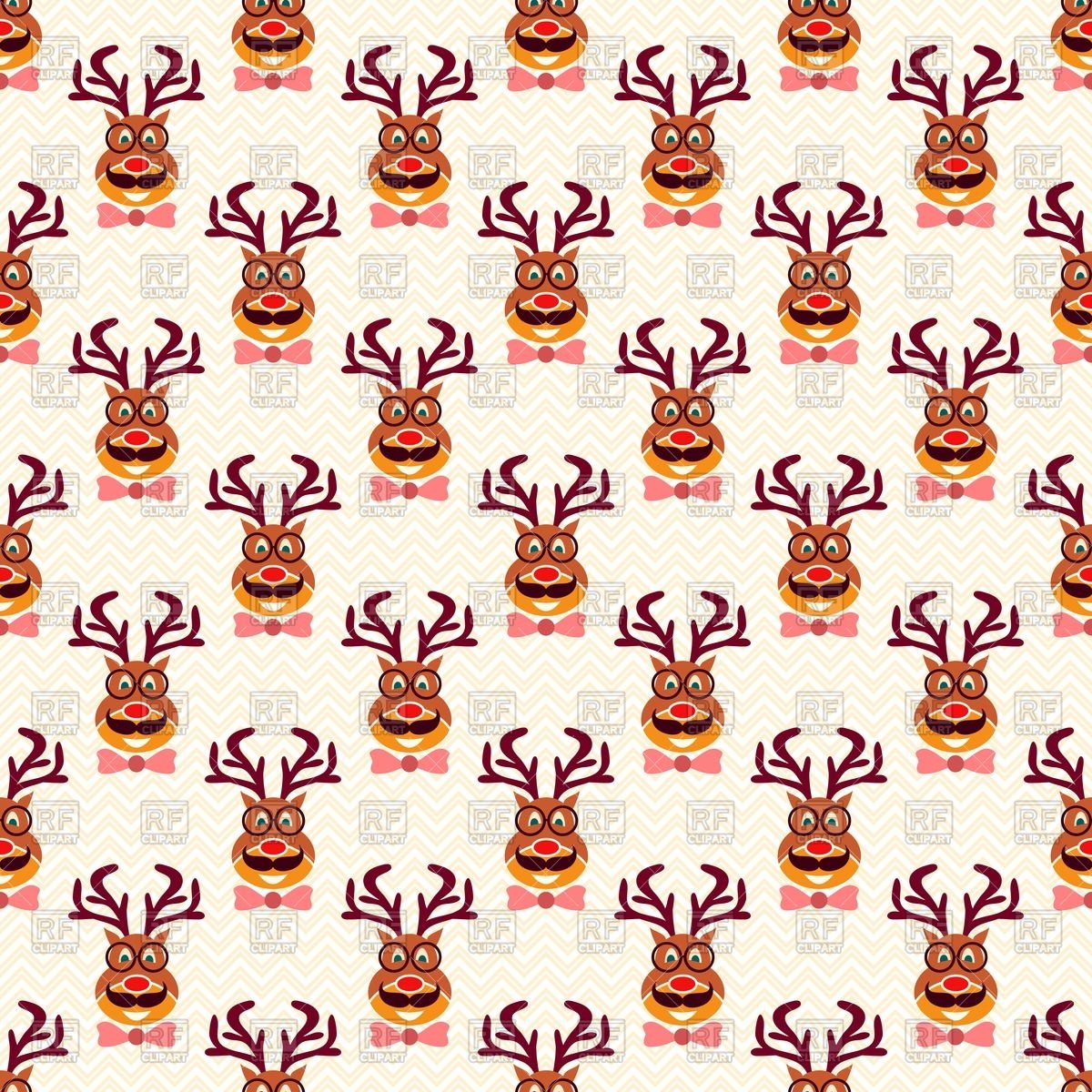1200x1200 Christmas Wallpaper With Funny Hipster Deer With Mustache, Glasses