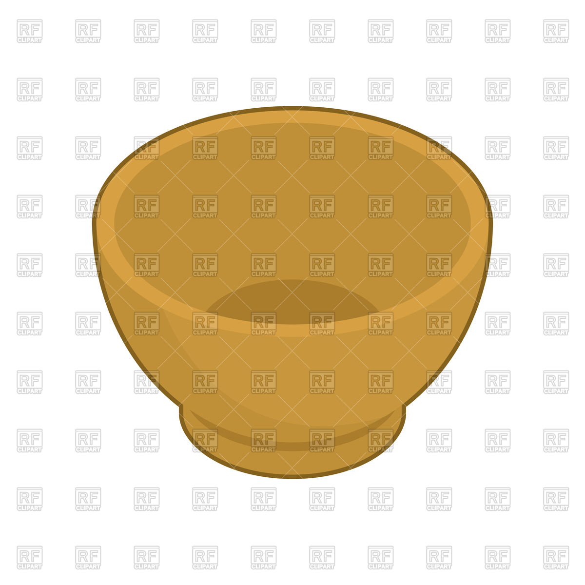 1200x1200 Wooden Bowl Isolated Royalty Free Vector Clip Art Image