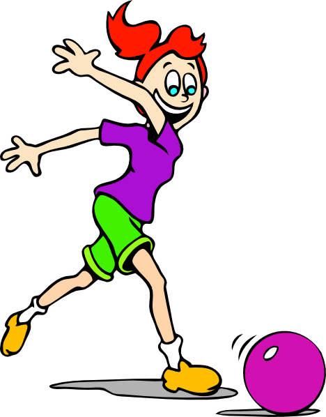 468x598 Girl Bowling Clip Art