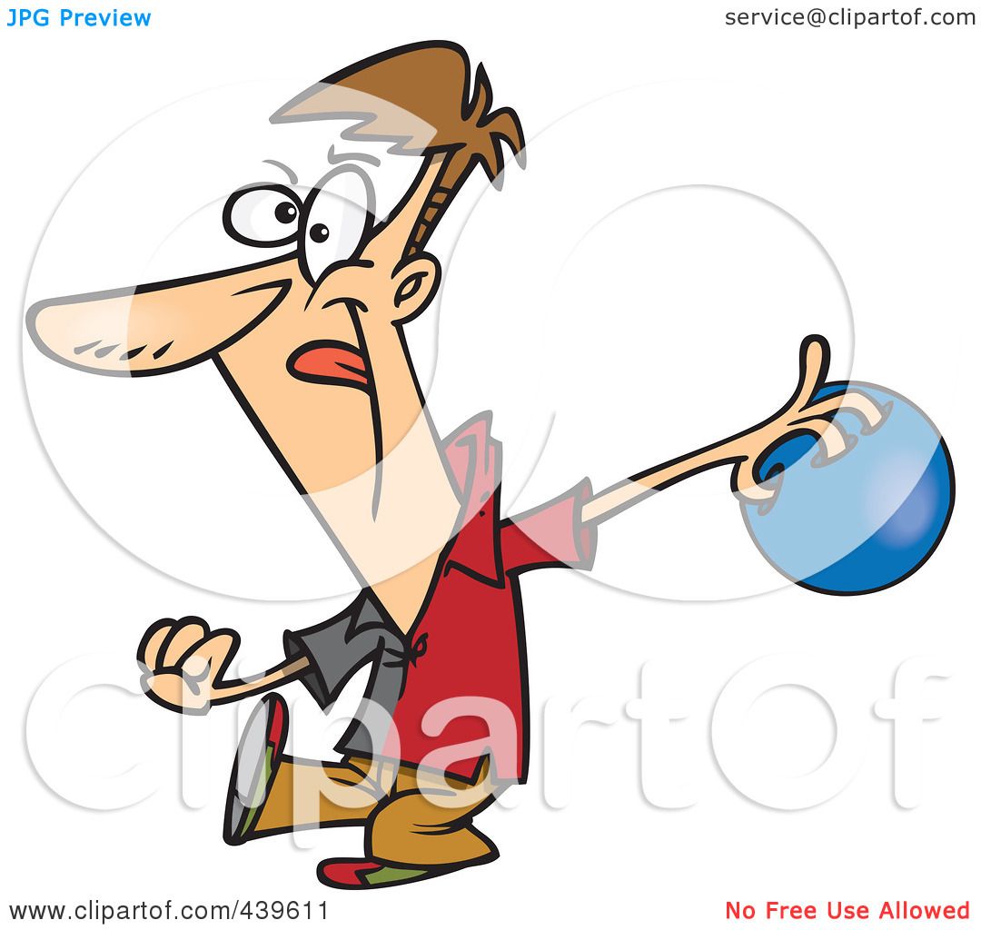 1080x1024 Royalty Free (Rf) Clip Art Illustration Of A Cartoon Man Bowling