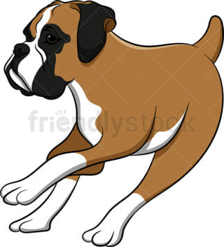 324x357 Boxer Dog Standing Still Cartoon Vector Clipart