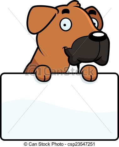 379x470 Cartoon Boxer Sign. A Cartoon Illustration Of A Boxer Dog