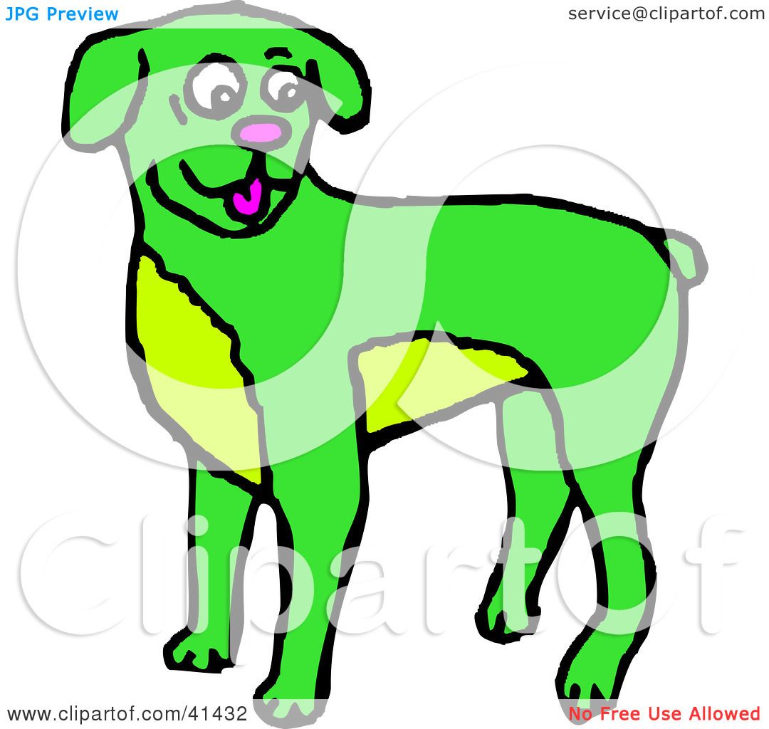 1080x1024 Clipart Illustration Of A Happy Green Boxer Dog By Prawny