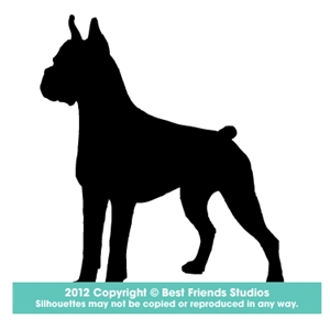 300x300 Sweet Boxer Dog Silhouette Clip Art Vector Online Royalty Free