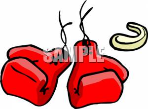 300x221 Clip Art Image A Pair Of Boxing Gloves With A Mouth Guard