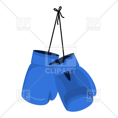 400x400 Hanging Blue Boxing Gloves Royalty Free Vector Clip Art Image