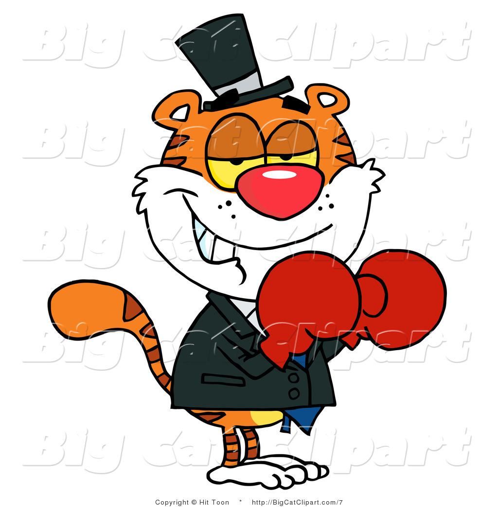 1024x1044 Big Cat Vector Clipart Of A Tiger Wearing Boxing Gloves By Hit