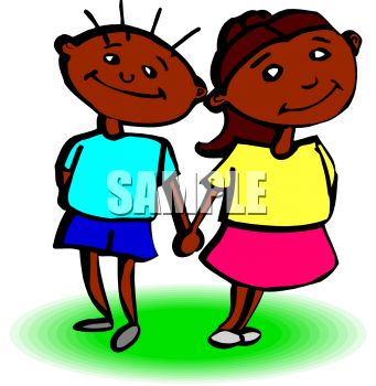 341x350 African American Boy And Girl Holding Hands Clip Art