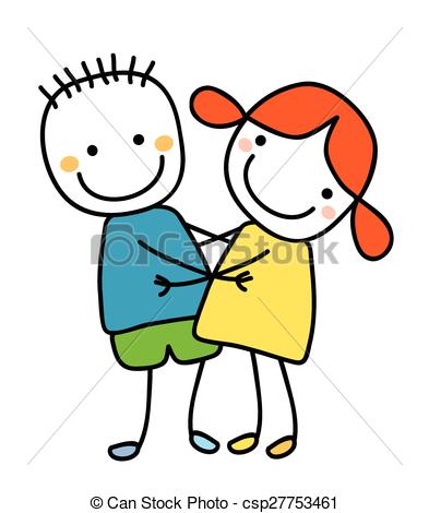 393x470 Girl And Boy Holding Their Hands Clip Art Vector