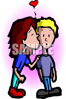233x350 Royalty Free Clip Art Image Girl With Crush On Boy Kissing Boy