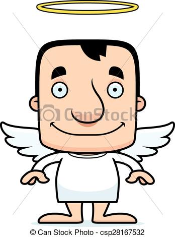 348x470 Cartoon Smiling Angel Man. A Cartoon Angel Man Smiling. Vectors