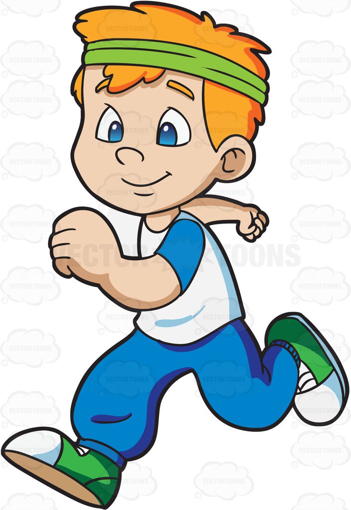 704x1024 A Boy Jogging Happily Cartoon Clipart Vector Toons