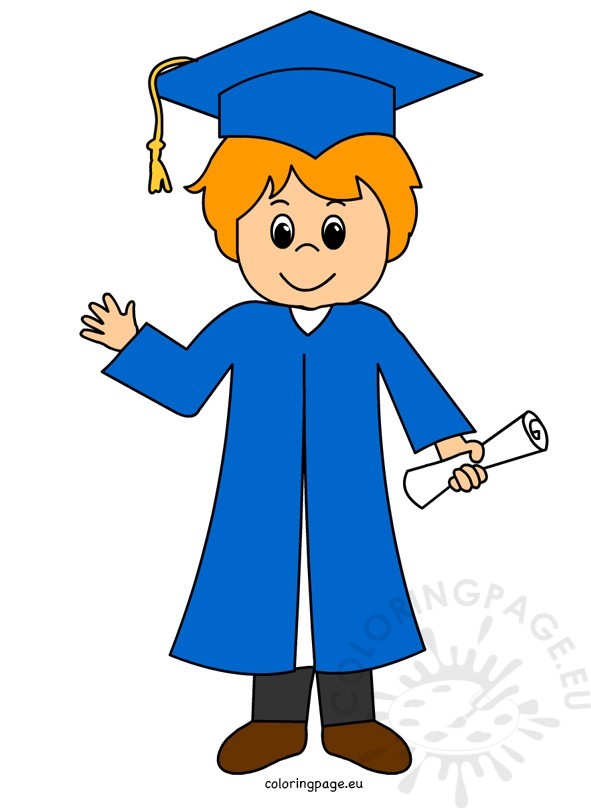 591x808 Graduation Boy Clip Art Coloring Page