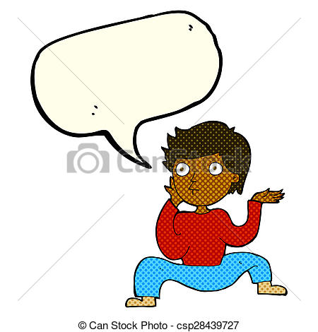 450x470 Cartoon Boy Doing Crazy Dance With Speech Bubble Clip Art