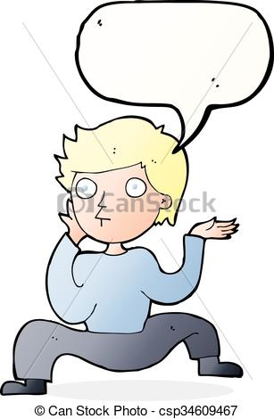 307x470 Cartoon Boy Doing Crazy Dance With Speech Bubble Clip Art Vector