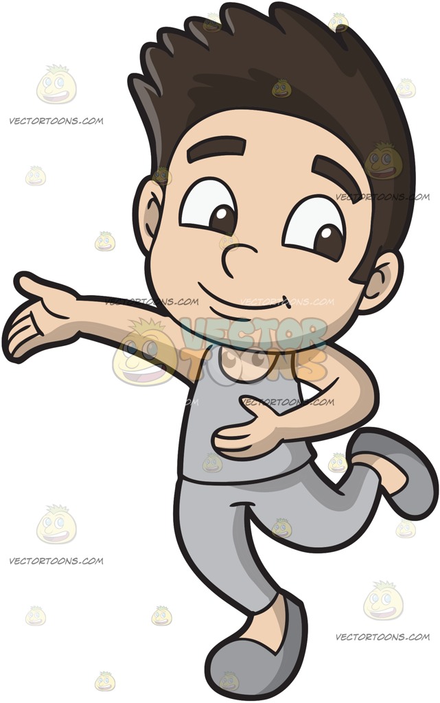 641x1024 A Boy Dancing A Simple Ballet Move Cartoon Clipart Vector Toons